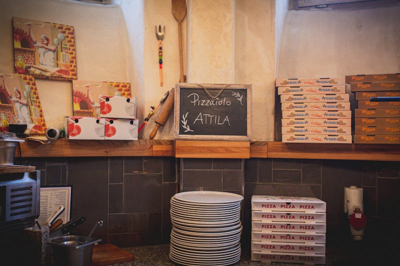 Restaurant set up for a catering event