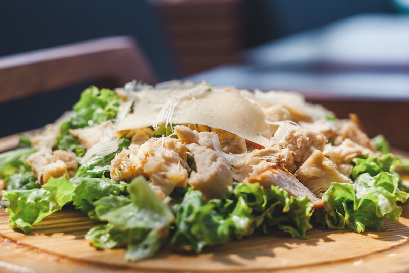 Classic Caesar salad with croutons and parmesan